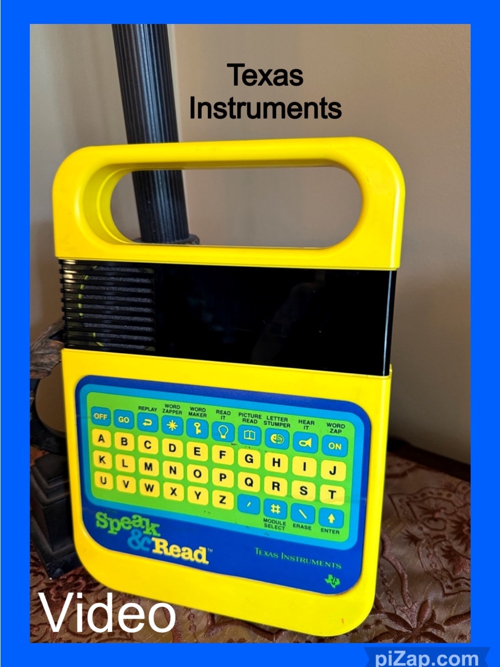 Texas Instruments Yellow Vintage Speak & Read Learning Toy w/ Blue Green Keypad